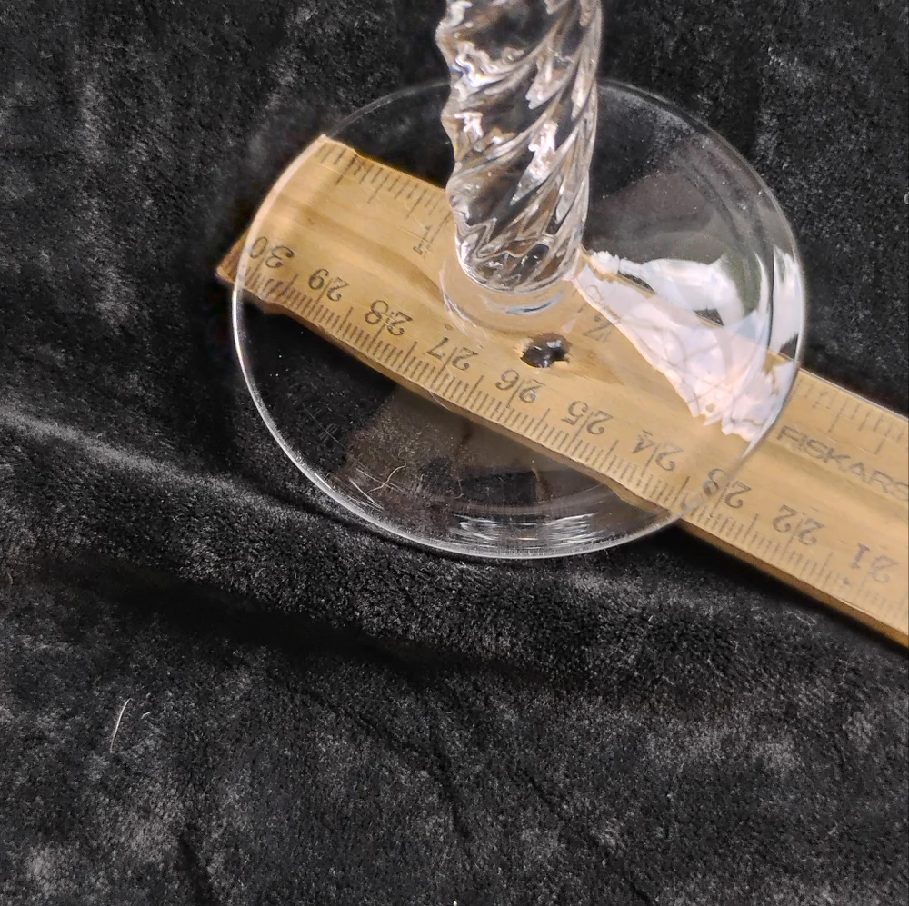 Vintage Crystal Hand Blown Candlestick Holders Set of 2 Twisted Stems Bubbly